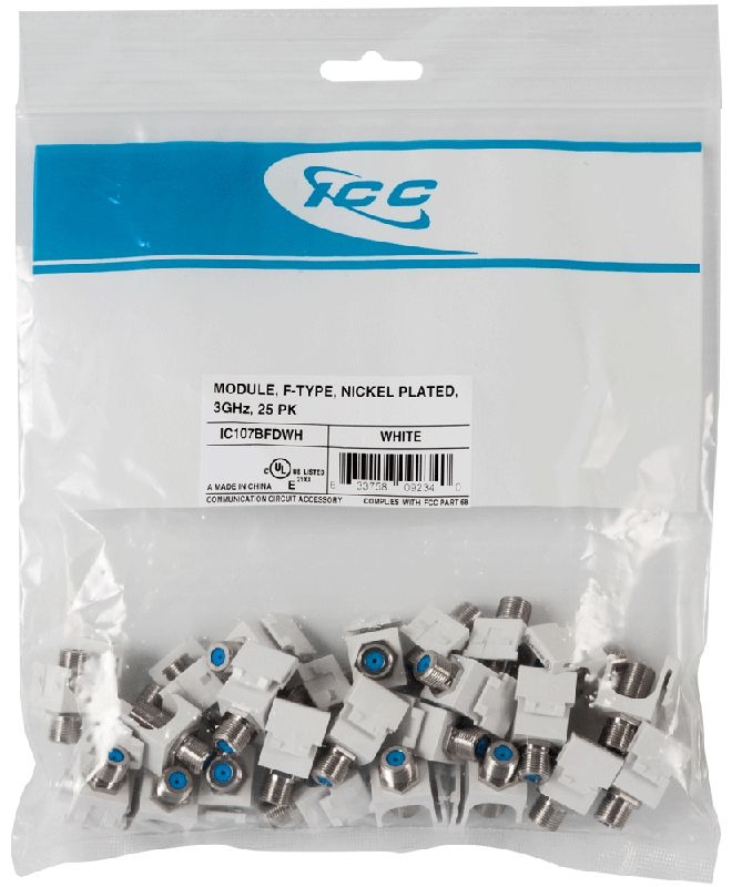 ICC - INSERT F-TYPE 25 PK Nickel WHITE