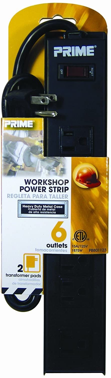 Prime Wire & CAble - POWER STRIP 6 OUTLET W/3FT Cord
