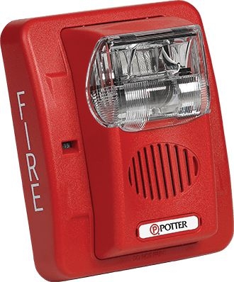 POTTER - Horn/Strobe Wall Mount Red Selectable Candela