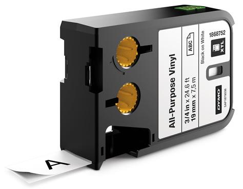 DYMO - Dymo XTL Label 3/4" Black on White Vinyl