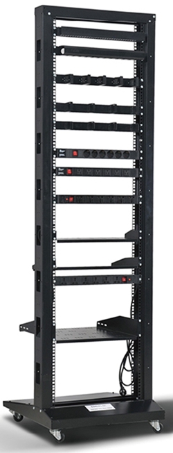LIONBEAM - 2 Post Cable Management Rack With Casters 47U 7FT Cage Nut