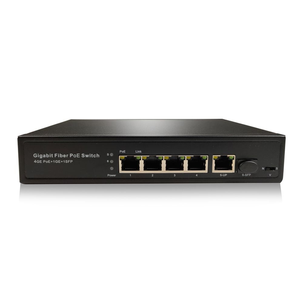 LIONBEAM - Switch 4 Port Gigabit PoE With 1 GE+ 1 SFP Uplink Ports 80WATT