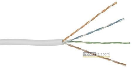 TRISTATE - Cable Cat 5e 4 PR 1000' CMP White PB