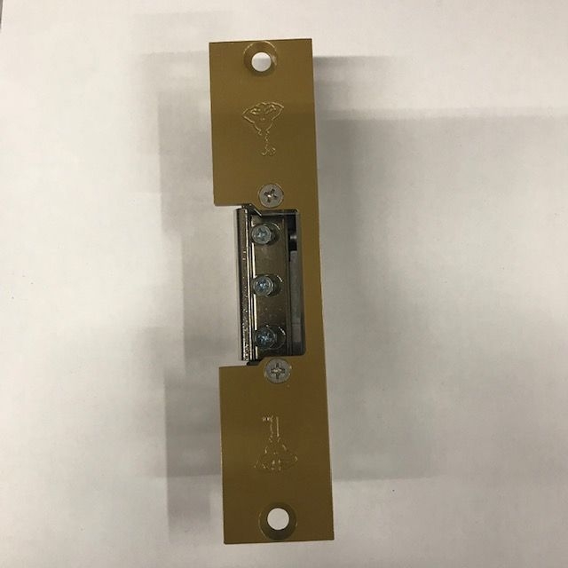 Mul-T-Lock / eFFeFF - Electric Door Release 8-16VAC Gold Wood Door Center Strike (ELS-17.610-72G35R11)