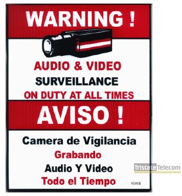 ELYSSA - Sign 24 HOUR VIDEO SURVEILLANCE 12"x15"