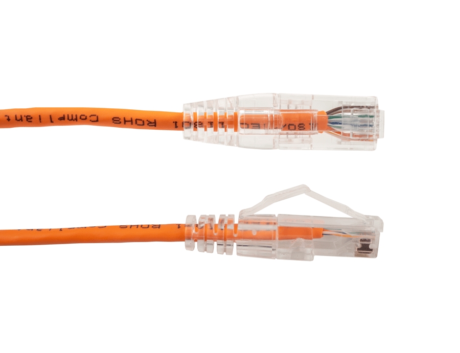 Vertical Cable - Patch Cord CAT 6A Slim Boot 5' Orange