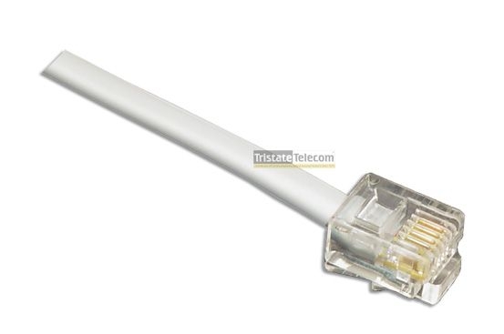 TRISTATE - Line Cord 6P4C 7' White