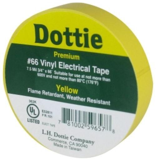 Tape YELLOW GENERAL VINYL PVC 3/4" X 60'