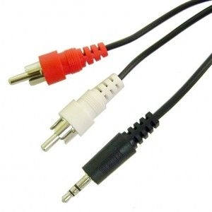 CALRAD - Y Cable 2 RCA Male-3.5mm Stereo Plug 3FT