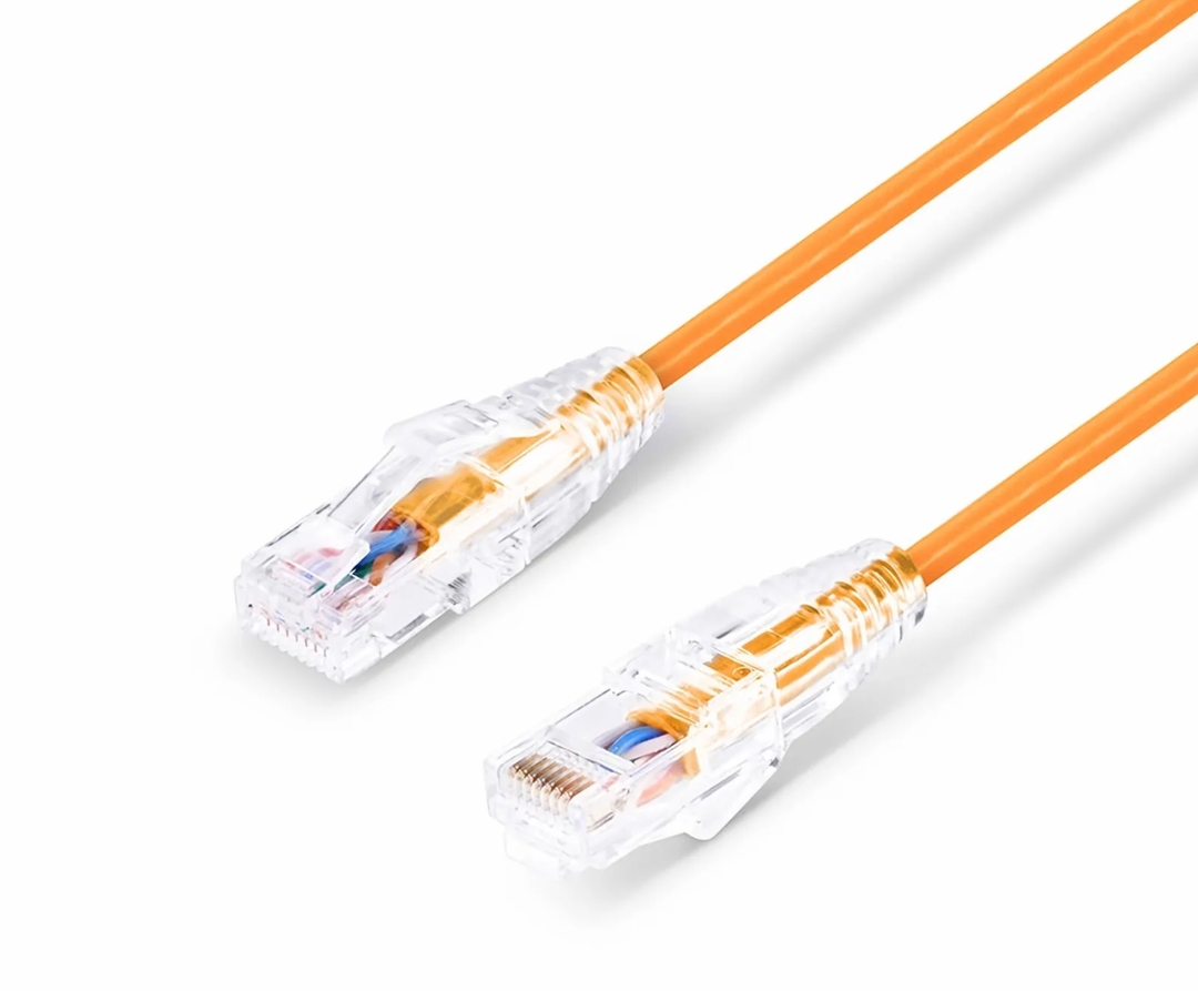 LIONBEAM - Slim Patch Cord CAT6A 1FT Orange 10 Pack