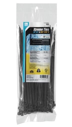 Gardner Bender - Tie Wraps 8" Bk D/Lock 100PK Extreme Weather
