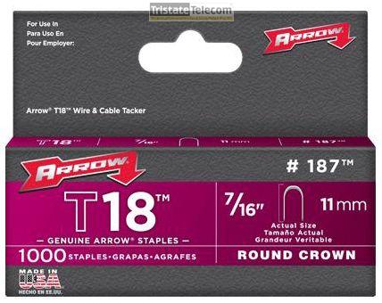 7/16" Gun Staples For T18 1000 Pack