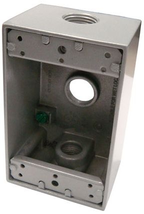 UMI - Weatherproof 1 Gang Box 3 3/4" Holes GY