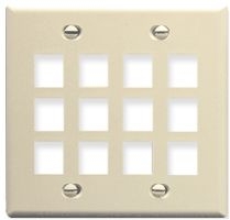 ICC - FACEPLATE 12 PORT 2G ALMOND