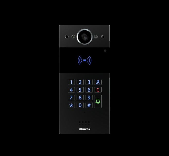 AKUVOX - Surface SIP intercom with 1 button & KEYPAD -BLACK