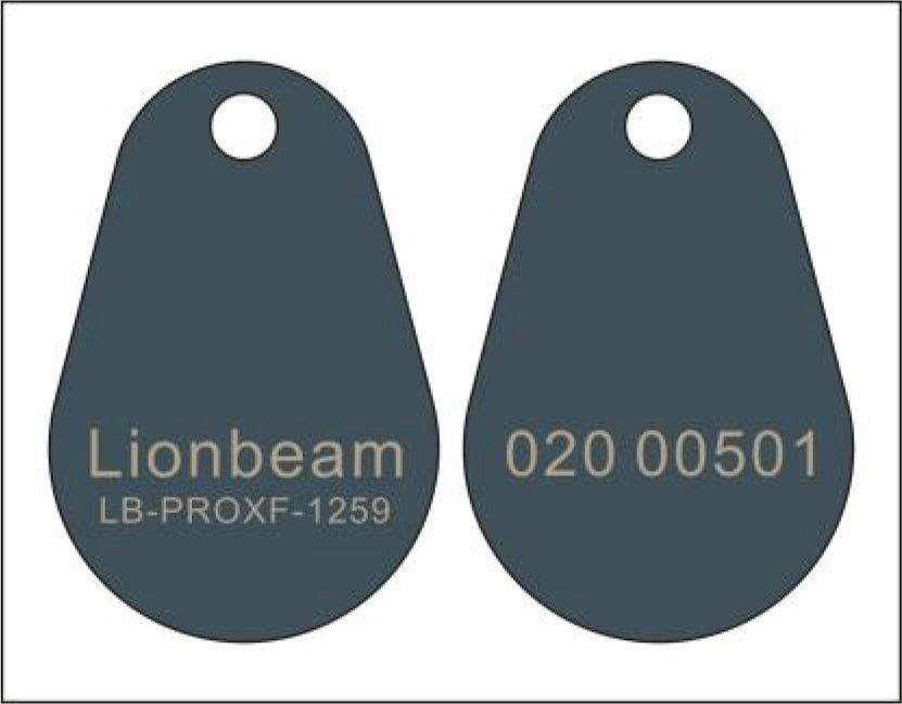 LIONBEAM - Prox Fob Mini Rosslare Compatible 25 Pack 25 Pack W/# Print on fob Grey