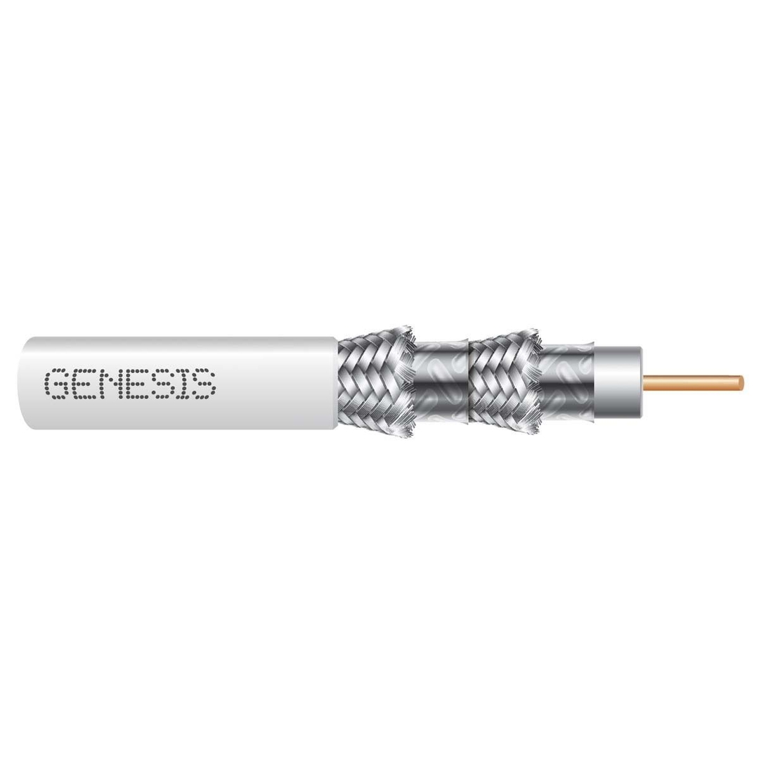 GENESIS CABLE - Cable RG6 Quad Shield 1000' Pull Box White 3Ghz