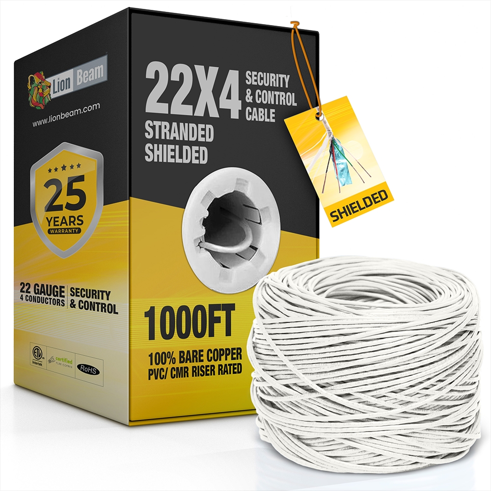 Lionbeam-Cable 22/4 STR OAS CMR White Pull Box 1000FT